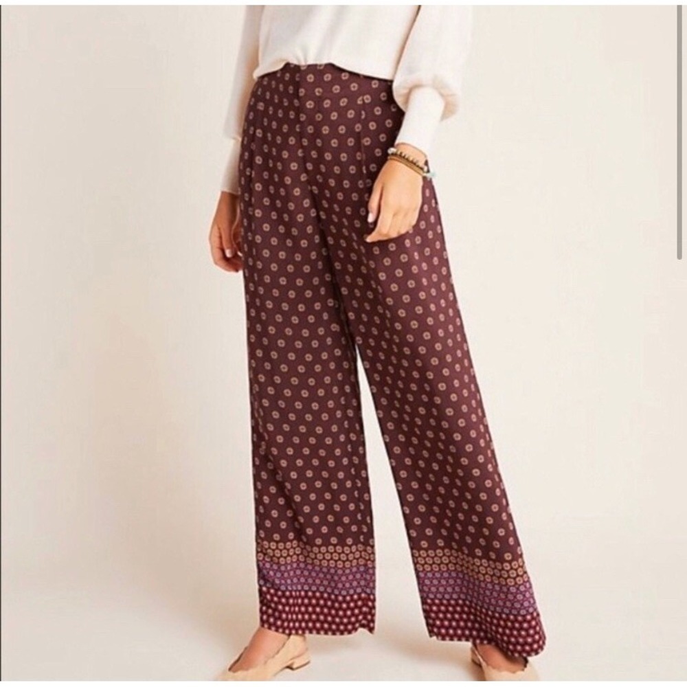 Anthropologie Marsden Geo Print Wide Leg Pants Size 6